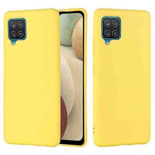 For Samsung Galaxy A22 4G Solid Color Liquid Silicone Dropproof Full Coverage Protective Case(Yellow)