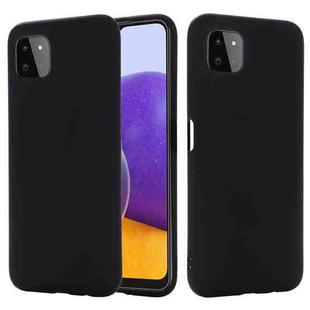 For Samsung Galaxy A22 5G Solid Color Liquid Silicone Dropproof Full Coverage Protective Case(Black)