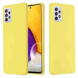 For Samsung Galaxy A82 Solid Color Liquid Silicone Dropproof Full Coverage Protective Case(Yellow)