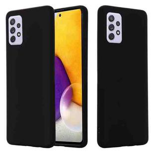 For Samsung Galaxy A82 Solid Color Liquid Silicone Dropproof Full Coverage Protective Case(Black)