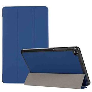 For Samsung Galaxy Tab A7 Lite 8.4 T220/225 3-folding Skin Texture Horizontal Flip TPU + PU Leather Case with Holder(Navy Blue)