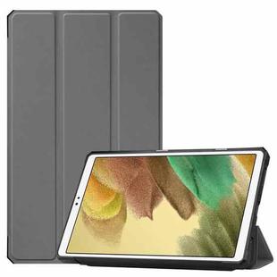For Samsung Galaxy Tab A7 Lite T220 / T225 Custer Pattern Pure Color TPU Smart Tablet Holster with Sleep Function & 3-Fold Holder(Grey)