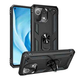 For Xiaomi Mi 11 Lite 5G Shockproof TPU + PC Protective Case with 360 Degree Rotating Holder(Black)
