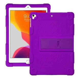 All-inclusive Silicone Shockproof Case with Holder For iPad 9.7 2018/2017 / Air 2 / Air / Pro 9.7 2016(Purple)