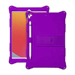 All-inclusive Silicone Shockproof Case with Holder For iPad mini 5 / 4(Purple)
