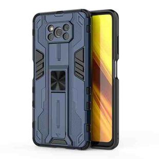 For Xiaomi Poco X3 NFC Supersonic PC + TPU Shock-proof Case with Holder(Dark Blue)