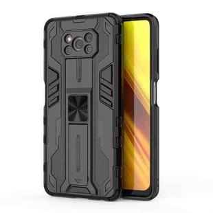 For Xiaomi Poco X3 NFC Supersonic PC + TPU Shock-proof Case with Holder(Black)