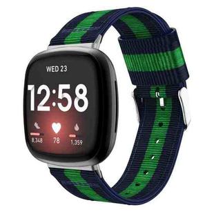 For Fitbit Versa 3 Nylon Watch Band(Green Black)