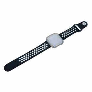 For Fitbit Versa 3 Two-color Silicone Watch Band(Black White)