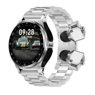 GT69 1.3 inch IPS Touch Screen IP67 Waterproof Bluetooth Earphone Smart Watch, Support Sleep Monitoring / Heart Rate Monitoring / Bluetooth Call(Silver Steel Band)