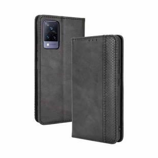 For vivo V21 5G / 4G Magnetic Buckle Retro Crazy Horse Texture Horizontal Flip Leather Case with Holder & Card Slots & Photo Frame(Black)