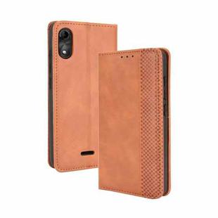 For Wiko Y51 / Sunny 5 Lite Magnetic Buckle Retro Crazy Horse Texture Horizontal Flip Leather Case with Holder & Card Slots & Photo Frame(Brown)