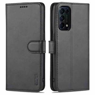 For OPPO Reno5 Pro AZNS Skin Feel Calf Texture Horizontal Flip Leather Case with Card Slots & Holder & Wallet((Black)
