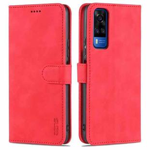 For vivo Y51 / Y31 AZNS Skin Feel Calf Texture Horizontal Flip Leather Case with Card Slots & Holder & Wallet((Red)