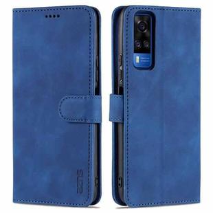 For vivo Y51 / Y31 AZNS Skin Feel Calf Texture Horizontal Flip Leather Case with Card Slots & Holder & Wallet((Blue)