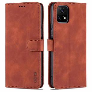 For vivo Y52S / iQOO U3 AZNS Skin Feel Calf Texture Horizontal Flip Leather Case with Card Slots & Holder & Wallet((Brown)
