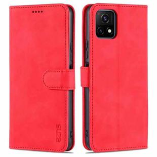 For vivo Y52S / iQOO U3 AZNS Skin Feel Calf Texture Horizontal Flip Leather Case with Card Slots & Holder & Wallet((Red)