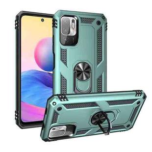 For Xiaomi Redmi Note 10 5G Shockproof TPU + PC Protective Case with 360 Degree Rotating Holder(Green)