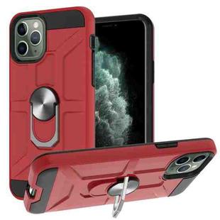 For iPhone 11 Pro War-god Armor TPU + PC Shockproof  Magnetic Protective Case with Ring Holder (Red)