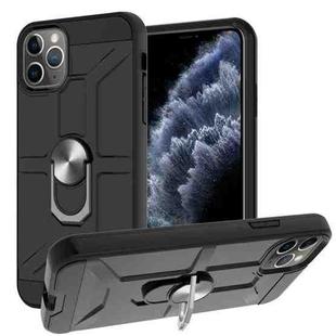 For iPhone 11 Pro Max War-god Armor TPU + PC Shockproof  Magnetic Protective Case with Ring Holder (Black)