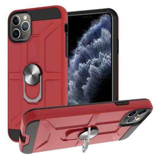 For iPhone 11 Pro Max War-god Armor TPU + PC Shockproof  Magnetic Protective Case with Ring Holder (Red)