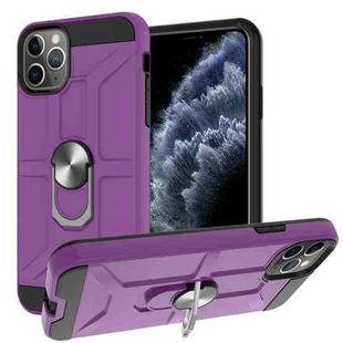 For iPhone 11 Pro Max War-god Armor TPU + PC Shockproof  Magnetic Protective Case with Ring Holder (Purple)