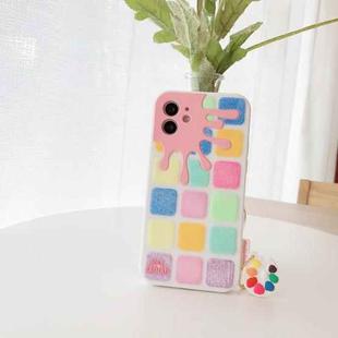 Color Small Lattice Pattern Silicone Protective Case For iPhone 11(White)