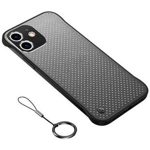 For iPhone 12 Pro Metal Lens Hole Heat Dissipation Protective Case(Black)