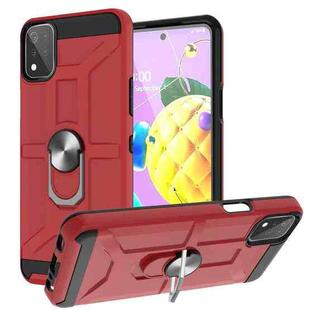 For LG K53 War-god Armor TPU + PC Shockproof Magnetic Protective Case with Ring Holder(Red)