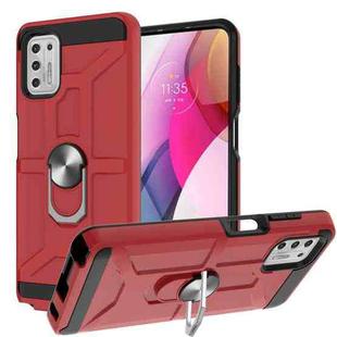 For Motorola Moto G Stylus 2021 War-god Armor TPU + PC Shockproof Magnetic Protective Case with Ring Holder(Red)