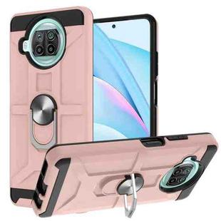 For Xiaomi Mi 10T Lite 5G / Poco X3 / X3 NFC War-god Armor TPU + PC Shockproof Magnetic Protective Case with Ring Holder(Rose Gold)