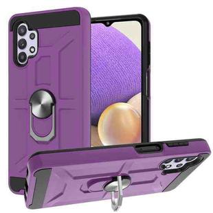 For Samsung Galaxy A32 5G War-god Armor TPU + PC Shockproof Magnetic Protective Case with Ring Holder(Purple)