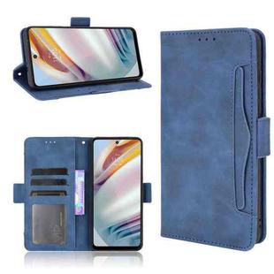 For Motorola Moto G40 Fusion / Moto G60 Skin Feel Calf Pattern Horizontal Flip Leather Case with Holder & Card Slots & Photo Frame(Blue)