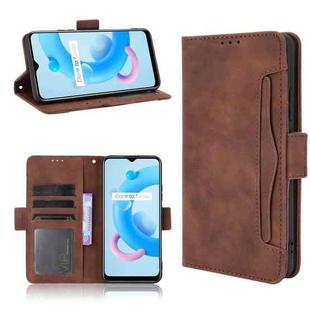 For OPPO Realme C11 2021 / C20 / C20A Skin Feel Calf Pattern Horizontal Flip Leather Case with Holder & Card Slots & Photo Frame(Brown)