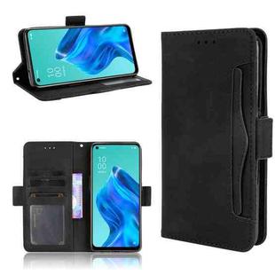 For OPPO Reno5 A Skin Feel Calf Pattern Horizontal Flip Leather Case with Holder & Card Slots & Photo Frame(Black)