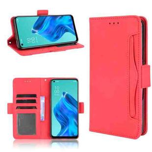 For OPPO Reno5 A Skin Feel Calf Pattern Horizontal Flip Leather Case with Holder & Card Slots & Photo Frame(Red)