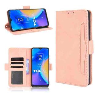 For TCL 20 SE Skin Feel Calf Pattern Horizontal Flip Leather Case with Holder & Card Slots & Photo Frame(Pink)