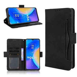 For TCL 20 SE Skin Feel Calf Pattern Horizontal Flip Leather Case with Holder & Card Slots & Photo Frame(Black)