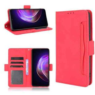 For vivo V21 5G / 4G Skin Feel Calf Pattern Horizontal Flip Leather Case with Holder & Card Slots & Photo Frame(Red)
