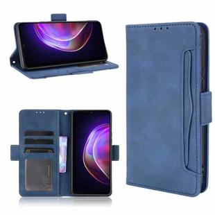 For vivo V21 5G / 4G Skin Feel Calf Pattern Horizontal Flip Leather Case with Holder & Card Slots & Photo Frame(Blue)