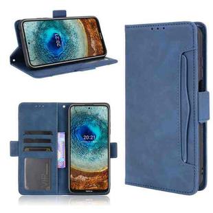 For Nokia X10 / X20 Skin Feel Calf Pattern Horizontal Flip Leather Case with Holder & Card Slots & Photo Frame(Blue)