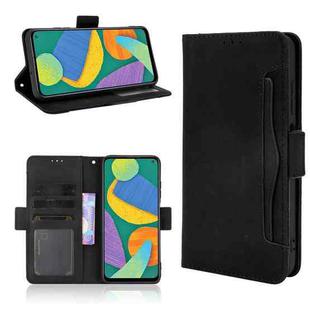 For Samsung Galaxy F52 5G Skin Feel Calf Pattern Horizontal Flip Leather Case with Holder & Card Slots & Photo Frame(Black)