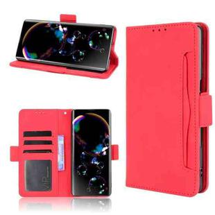 For Sharp Aquos R6 Skin Feel Calf Pattern Horizontal Flip Leather Case with Holder & Card Slots & Photo Frame(Red)