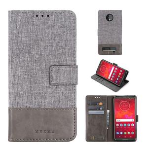 For Motorola Moto Z3 Play MUXMA MX102 Horizontal Flip Canvas Leather Case with Stand & Card Slot & Wallet Function(Grey)