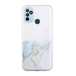 For OnePlus Nord N100 Hollow Marble Pattern TPU Precise Hole Protective Case(Grey)
