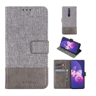 MUXMA MX102 Horizontal Flip Canvas Leather Case with Stand & Card Slot & Wallet Function(Grey)