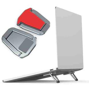 2 PCS R-JUST HZ07 Universal Stickable Shield Shape Aluminum Alloy Laptop Foldable Stand(Gray)