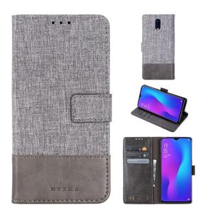 For OPPO R17 MUXMA MX102 Horizontal Flip Canvas Leather Case with Stand & Card Slot & Wallet Function(Grey)