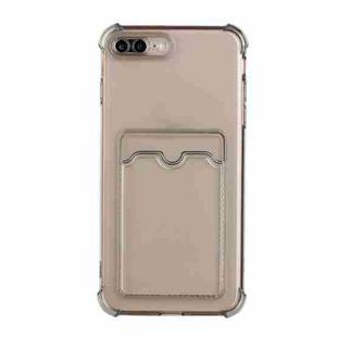 TPU Dropproof Protective Back Case with Card Slot For iPhone 8 Plus / 7 Plus(Gray)