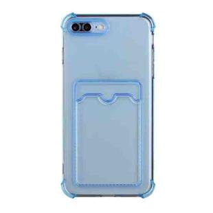 TPU Dropproof Protective Back Case with Card Slot For iPhone 8 Plus / 7 Plus(Blue)